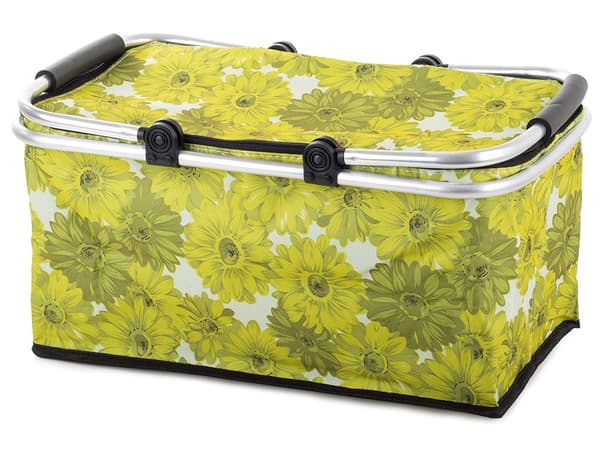 Termokurv foldbar 48x28x22 cm grøn blomster med lynlås