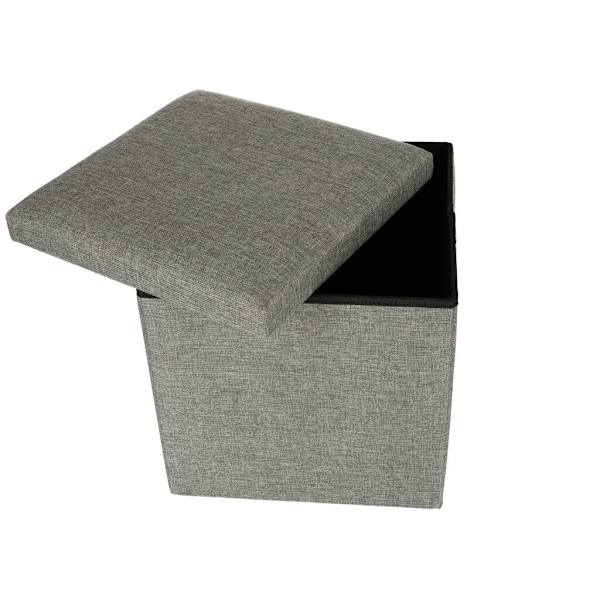 Fällbar förvaringspuff 38x38x38 cm grå polyester max 100 kg