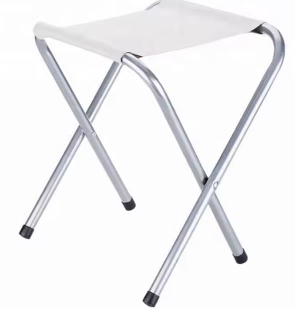 Hopfällbart campingbord med 4 stolar 120x60 cm aluminium/MDF vit