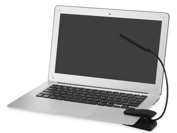 USB genopladelig læselampe med klemme 9 LED sort
