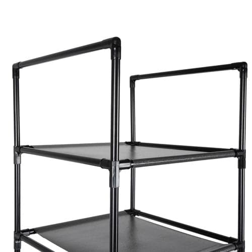 Modulær skohylde 10 hylder sort 176x33x33 cm 10 par