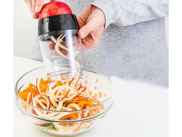 Manuel grøntsagsskærer spiralizer med beholder 400 ml hvid/sort
