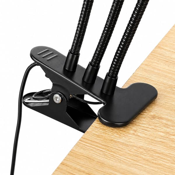 LED-vækstlys 30W klemme-lampe 3-armet 9 niveauer timer USB/230V