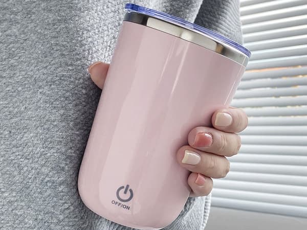Självomrörande termosmugg 350 ml rostfritt stål IPX6 USB-C