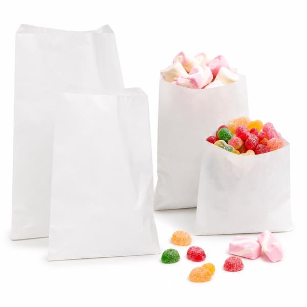Makeispussit kraftpapper vit 21x14 cm livsmedelsgodkända 50 st White 50-pack