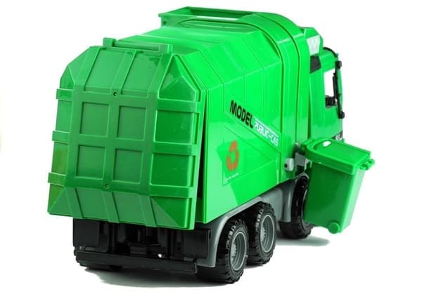 Legetøjs-affaldscontainer 36,5 cm med tipfunktion og gummihjul, 3+ år