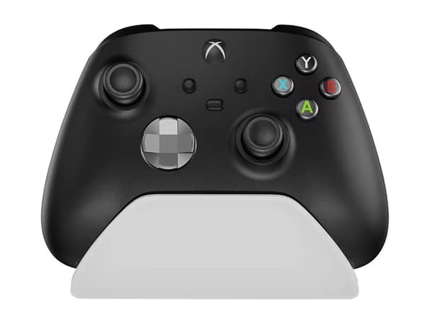 Controllerstander til Xbox med opbevaringsrum hvid marmor inkl. USB-kabel