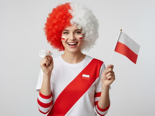 Afroperuk supporterperuk vit/röd one size polyester