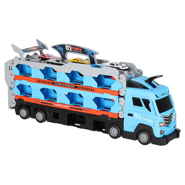 Transportlastbil med bilbane 210 cm inkl. 8 biler og katapult 3+