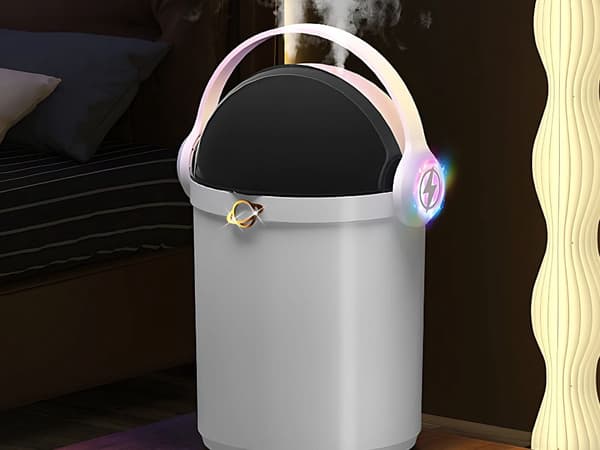 Luftfugter 2 l med to dyser aromaterapi LED, USB hvid