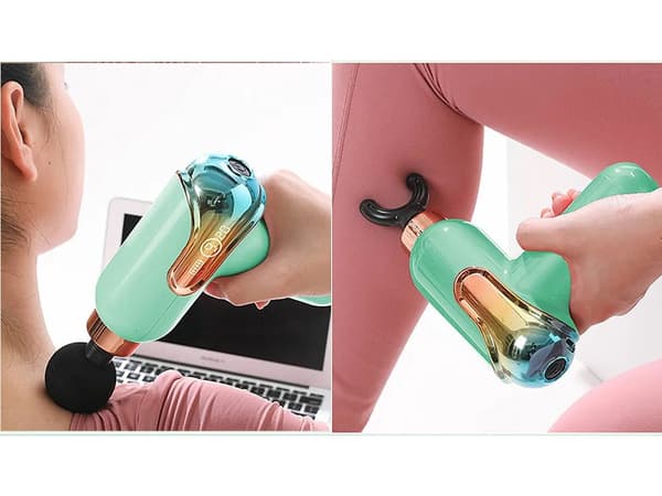 Minihierontapistooli vihreä 9 tasoa 4 hierontapäätä USB-C 30 W
