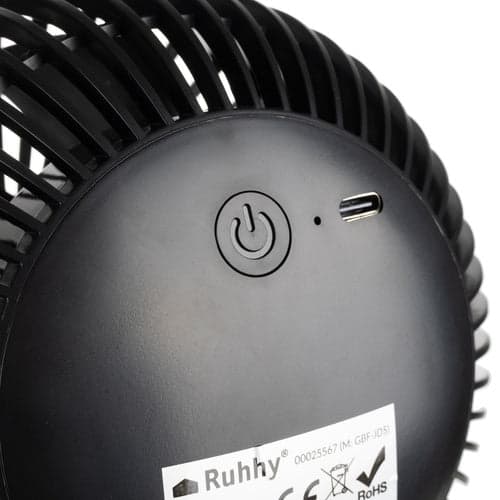 Trådløs klemmeventilator USB-C 360° justerbar 3 tilstande 1200 mAh sort