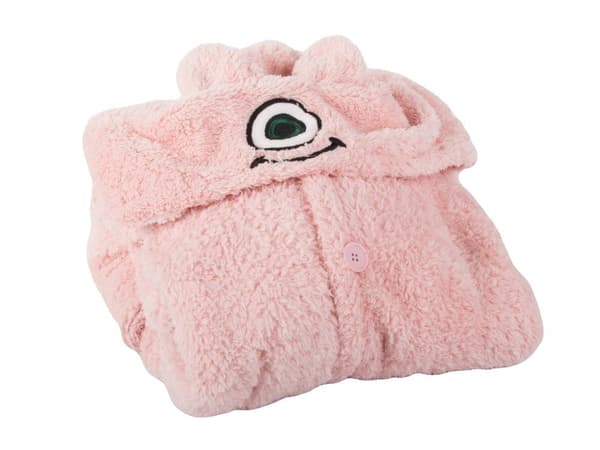 Oversize hyggetrøje med hætte rosa 100% bomull 90 cm