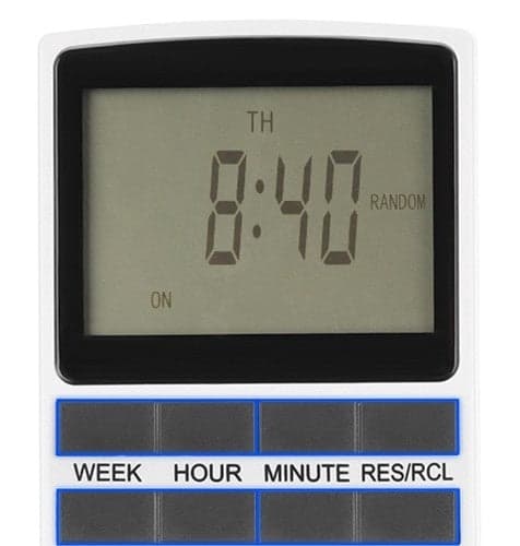 Digital veckotimer 230V 16A 3680W med batteribackup, vit