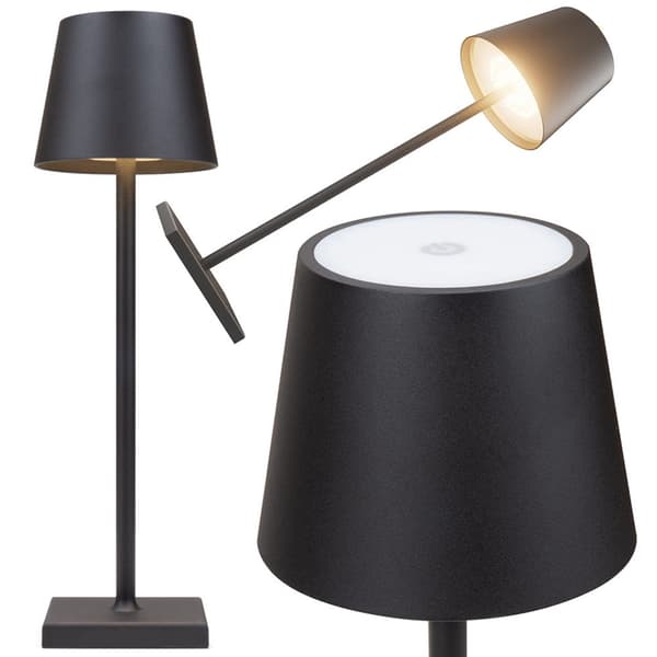 LED-pöytälamppu 3W kosketus, 3 valotilaa, musta, USB-C-kaapeli
