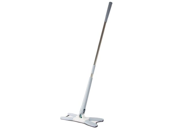 Fladmoppe med vridfunktion 36x14 cm med mikrofiberklud hvid/grå