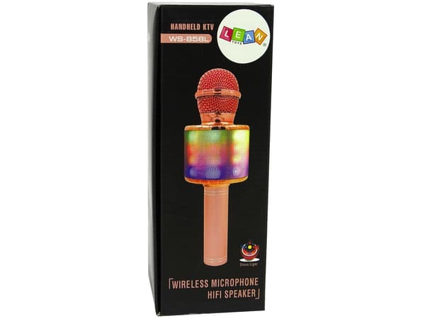 Langaton karaokamikrofoni Bluetoothilla, kaiuttimilla ja LED-valoilla, 5W