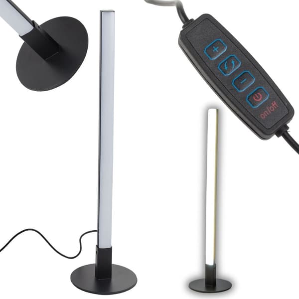 LED-gulvlampe 40 cm USB dæmpbar 3 lysindstillinger sort