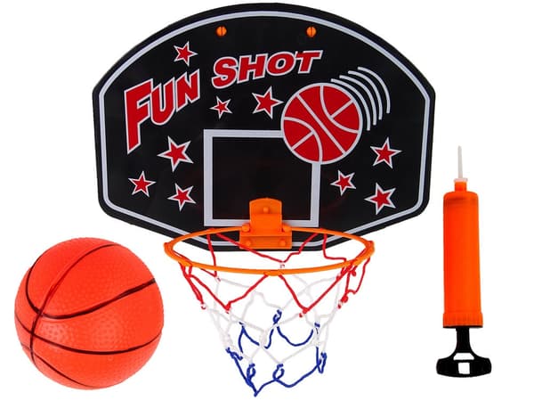 Basketbollset för barn 3+ med korg/backboard 34x26 cm, boll & pump