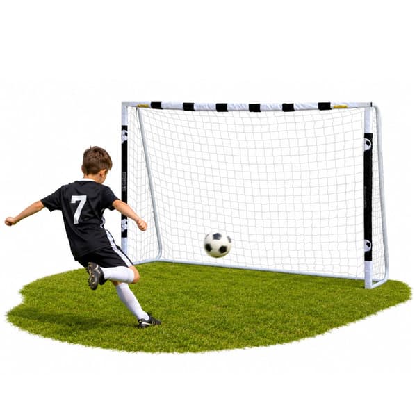 Fotbollsmål 300x200x90 cm med markkrokar, robust rörkonstruktion