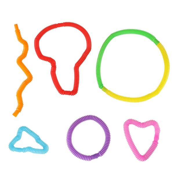 Sensoriska pop tubes sträckbara rör i plast 8-pack 13–41 cm