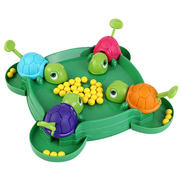 Færdighedsspil Hungry Turtles med 4 skildpadder og 36 bolde
