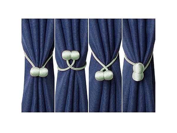 Gardinklemmer med magnet grøn 45 cm 2-pak