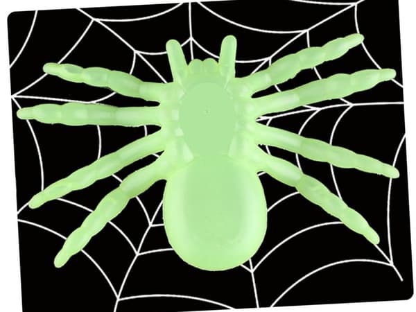 Halloween-edderkopper selvlysende 11x7 cm 2-pak plast grøn