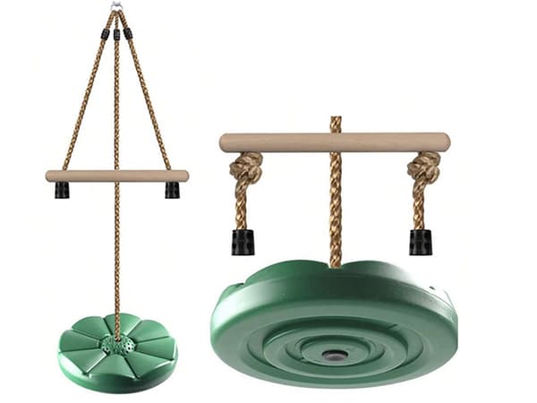 Havegynge rund Ø30 cm grøn max 75 kg reb 190 cm