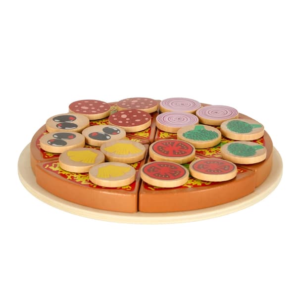 Trä pizzalekset 27 delar med kardborre, 20 cm pizza