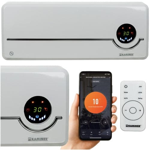 Väggvärmare luftgardin 2000W WiFi fjärrkontroll IP22 timer