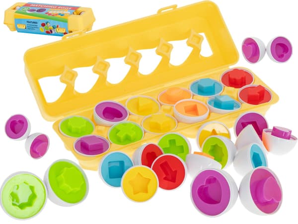 Formsorterare ägg 12 delar Montessori leksak 18 mån+ multifärg
