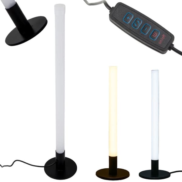 LED gulvlampe 40 cm USB 3 lysindstillinger metal sort