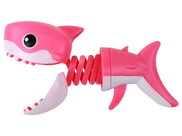 Bitande haj leksak rosa 19 cm, interaktiv klämfunktion, 1 st