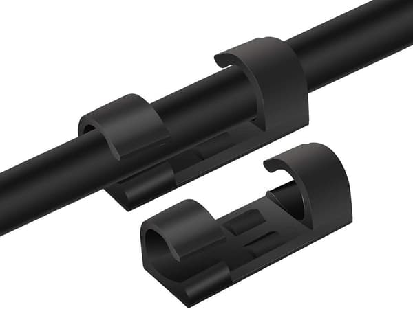 Kabelholdere selvklæbende kabelclips 20-pak, maks. 7 mm, plast