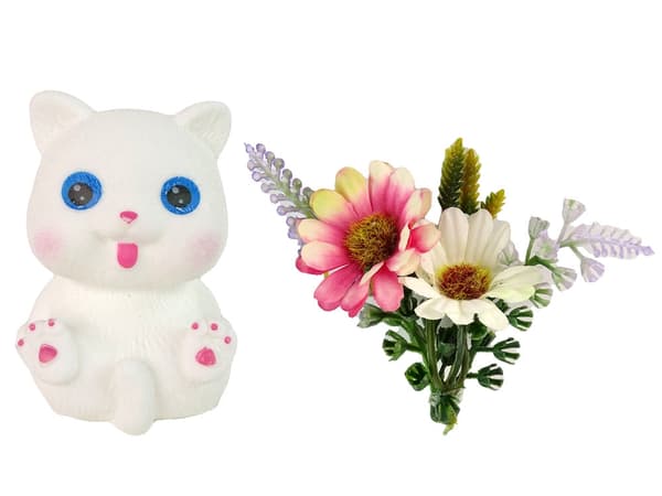 Dukke 30 cm med kat og tilbehør, lang kjole med tiara, 3+