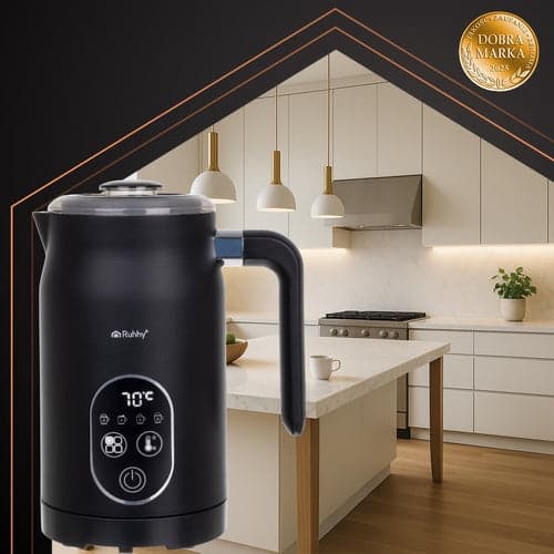 Elektrisk mælkeskummer 4-i-1 500W LED 270ml/140ml sort