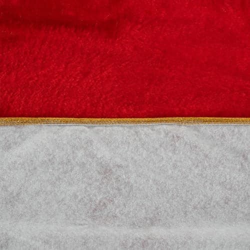 Juletræstæppe plysch 90 cm rød/hvid/guld i polyester