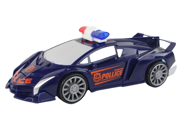 Transformers robotbil politivogn 2-i-1 marineblå med lys og lyd 3+