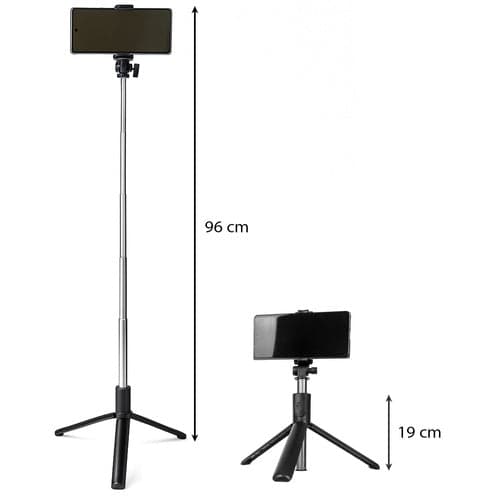 Selfie stick stativ 2-i-1 Bluetooth med fjärrkontroll 92 cm iOS/Android