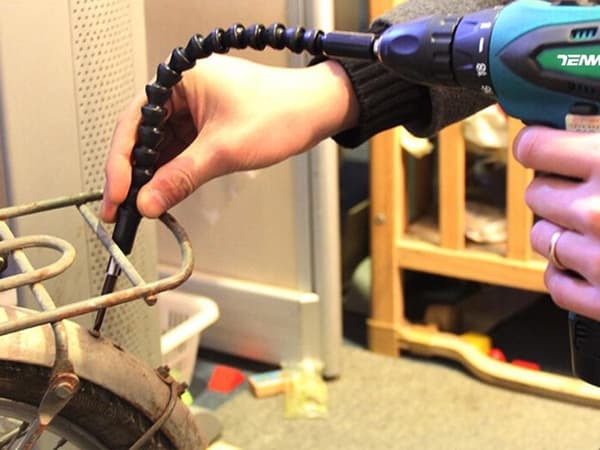 Fleksibel bitforlænger 30 cm magnetisk sort til skruetrækker/boremaskine
