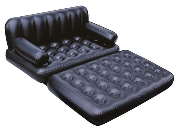Uppblåsbar fällbar bäddsoffa 2-sits PVC 188x152x64 cm