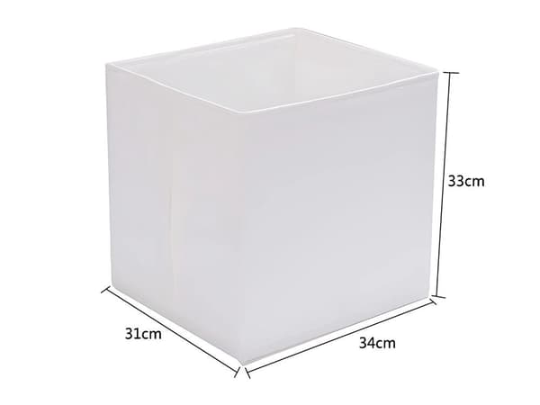Opbevaringsboks til tøj polyester hvid 31x34x33 cm