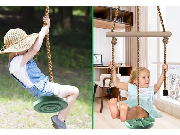 Havegynge rund Ø30 cm grøn max 75 kg reb 190 cm