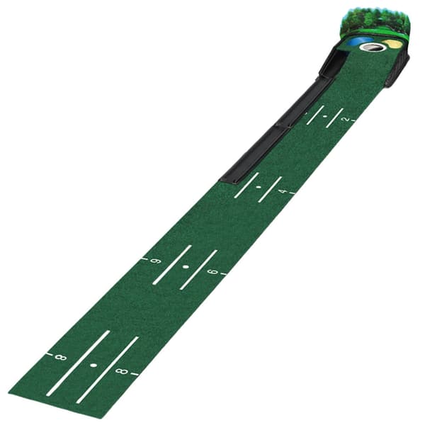 Golfputtingmatta 275 cm med automatisk bollåterföring, 3 hål
