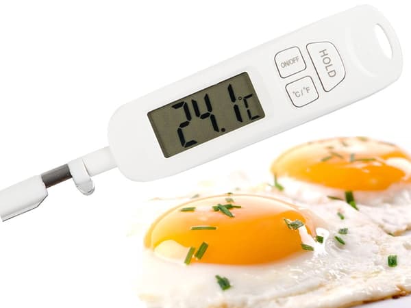 Digital kökstermometer stektermometer -50 till 300°C vit 25 cm
