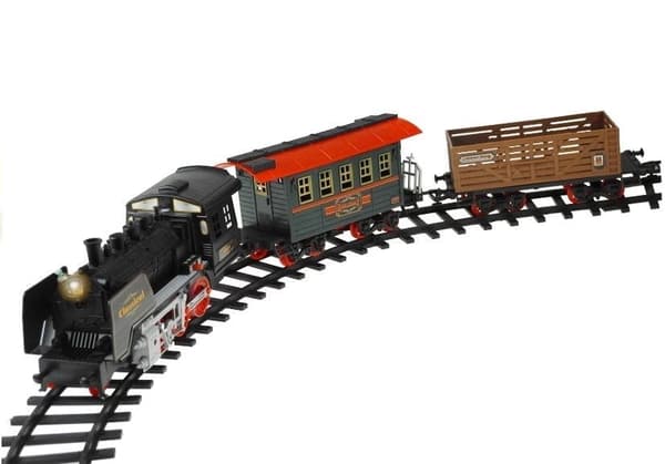 Togbane togsæt 27 dele 650 cm skinner med lyd, lys og røg 3+