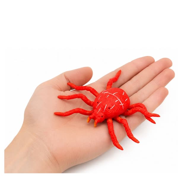 Gummispindelfigur i TPR 10x12 cm med originalförpackning