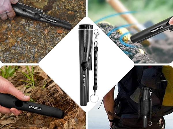 GP-POINTER pinnmetalldetektor IP66 med LED ljud/vibration svart