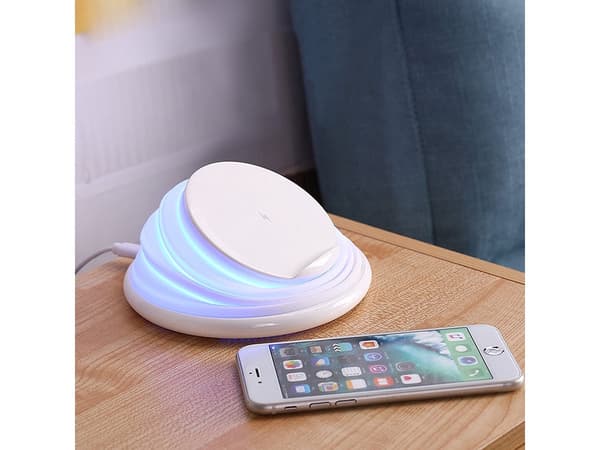 Trådløs Qi-oplader 10W foldbar USB-C hvid/grå (tilfældig farve)